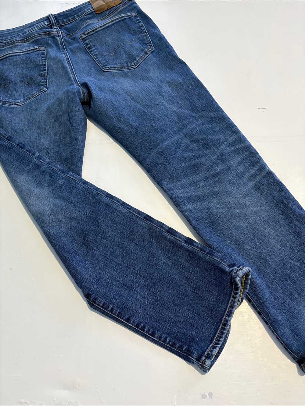 American Eagle Outfitters AIRFLEX+ Slim Straight Blue Jeans - Picture 4 of 7